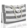 popular striped beach bag large-capacity travel storage bag bold cotton portable shopping environmental tection bag