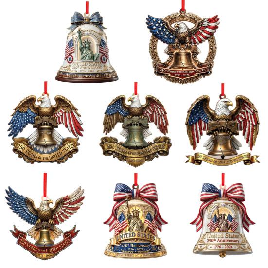 Yousheng 2D Acrylic America 250th Anniversary Ornament 250 Years Patriotic Hanging Decoration 1776-2026 Commemorative Gifts for 4th of July