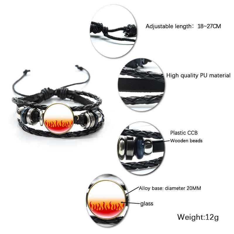 Bracciale con Ciondolo Simbolo Rune Vintage Tryzub Gemme di Vetro Fatto a Mano Multiplo Braccialetti in Pelle PU Braccialetto Gioielli Unisex Regalo