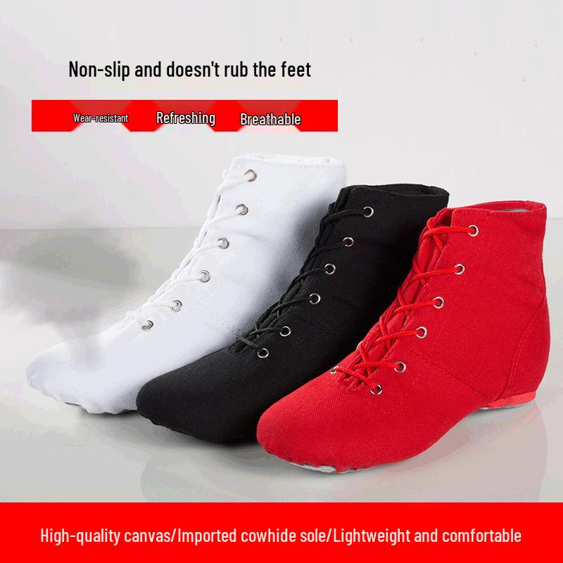 Children's Jazz Dance Canvas Shoes - High & Low Top for Practice