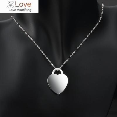 Klassieke 925 gestempelde zilveren streetwear hartvormige kaarthanger ketting voor dames, modieus cadeau voor stellen, feest- en huwelijksjuwelen