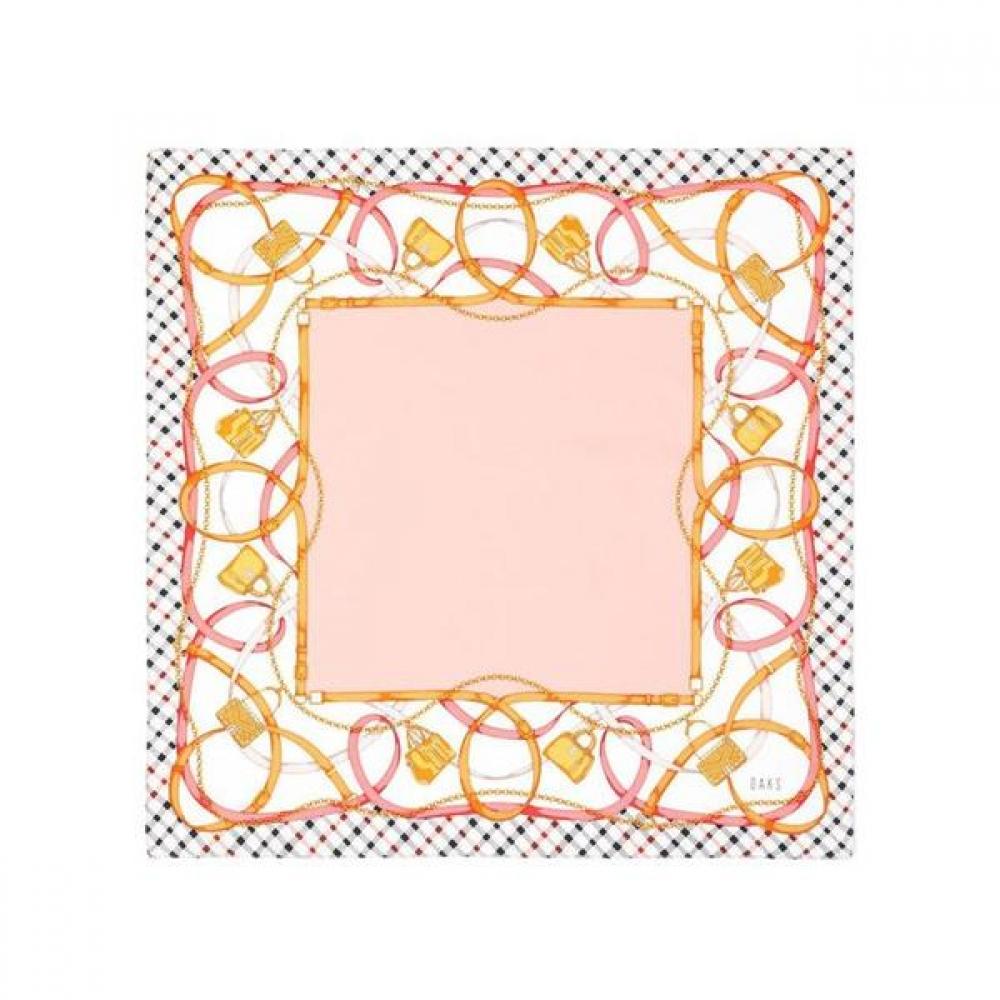 Daks Pink Chainprint Silk Square Scarf Dcsc2f142p2
