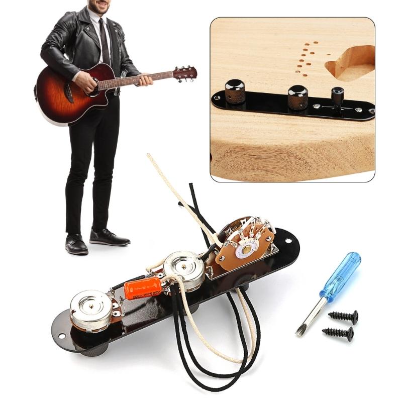 Prewired Guitar Switch Control Plate 3 Way Wired Loaded Control Plate with Switch Knob for Electric Guitar Playing Part