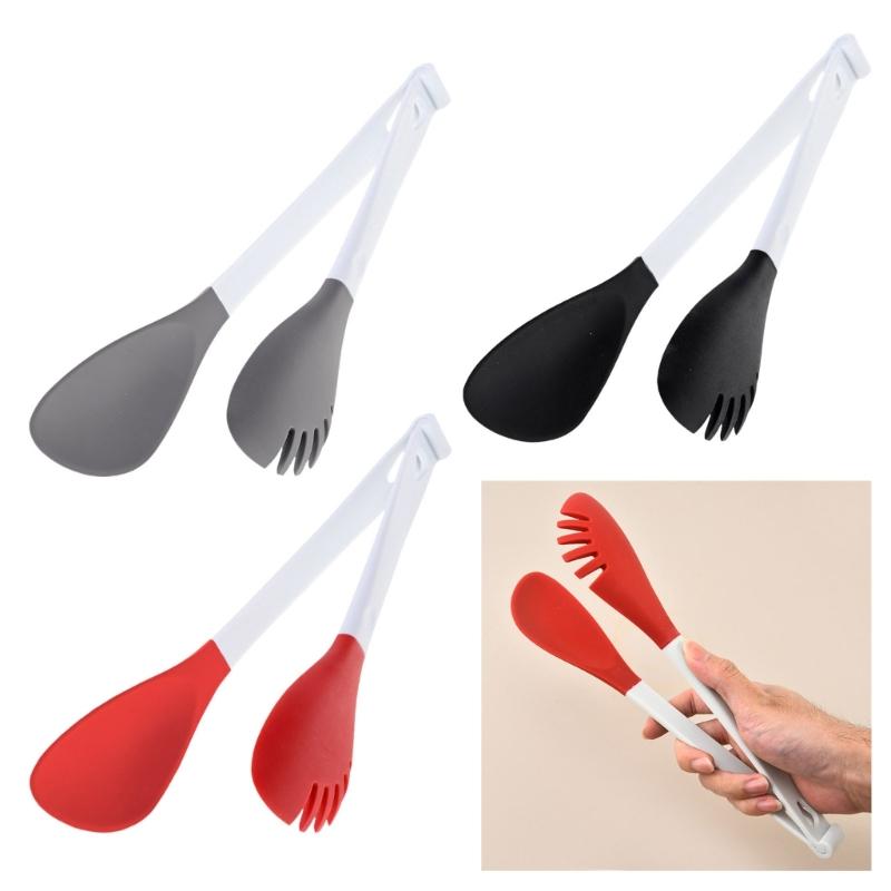 Multipurpose Kitchen Silicone Tongs Great For Noodles Vegetables And Meat Comfortable Grip Buffet Tongs