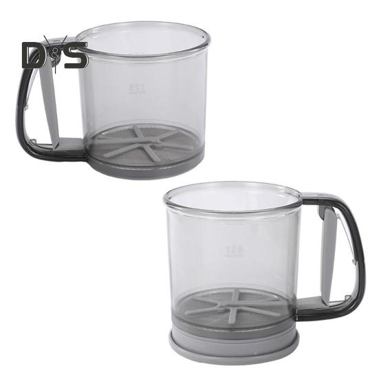 Síto na mouku jednou rukou lis Jemné síto na mouku Kuchyňský nástroj na pečení koláčů Cukr Kakaový prášek Koření