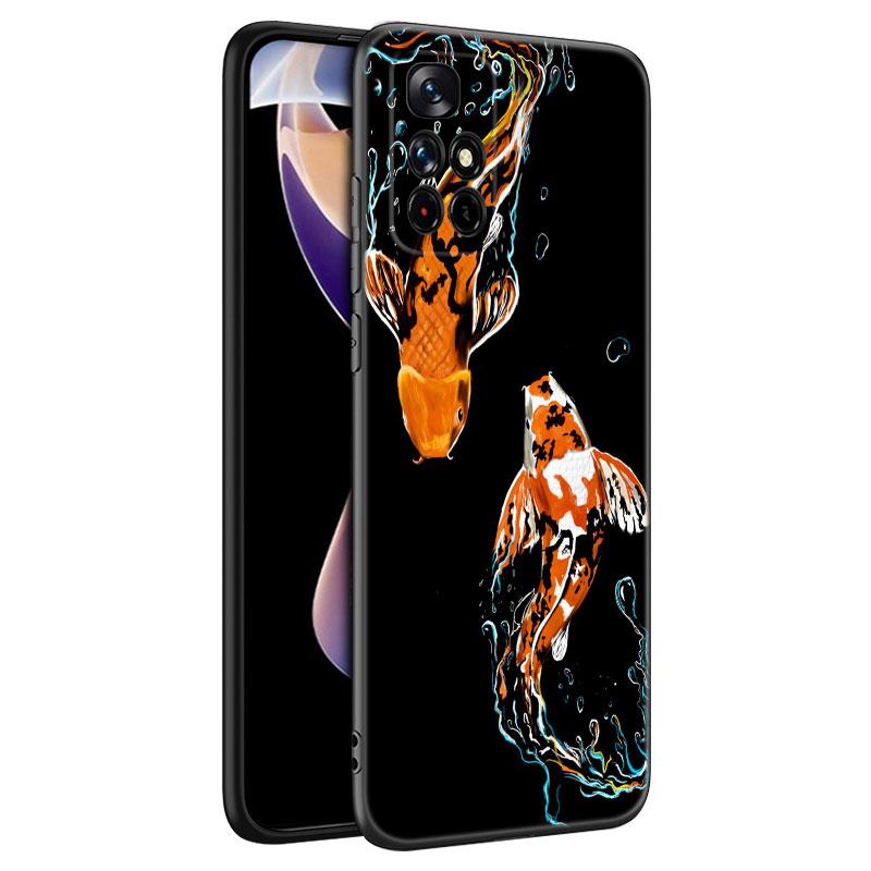 

Японский волновой аниме дракон тигр черный чехол для телефона для Xiaomi Redmi Note 10 11 11S 12 13 4G 8 9 11T Pro 5G Plus 8T 9S 10S 12S Redmi Note 12S