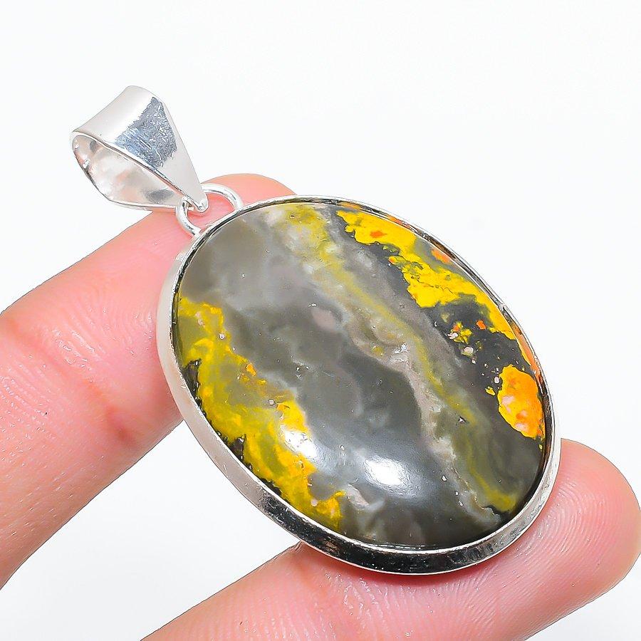 

Подарочный кулон из стерлингового серебра 925 пробы с натуральным яшмовым камнем 2,09 дюйма d6e31