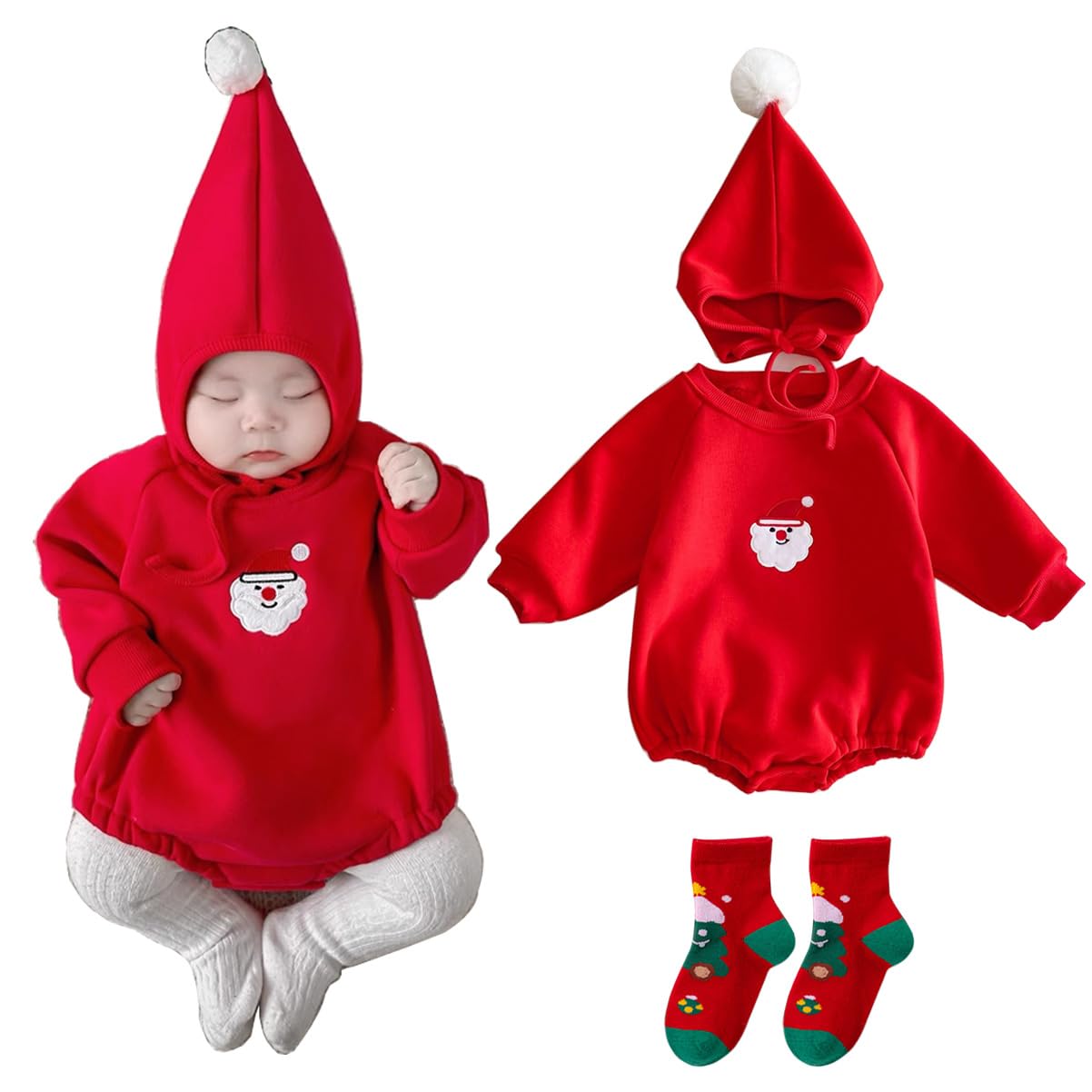 

Комбинезон Санта Бэби Детская одежда Рождественский Олень Рождественская Елка Комплект с длинным рукавом Осень Зима Косплей Детский костюм Маскарадный наряд Игра