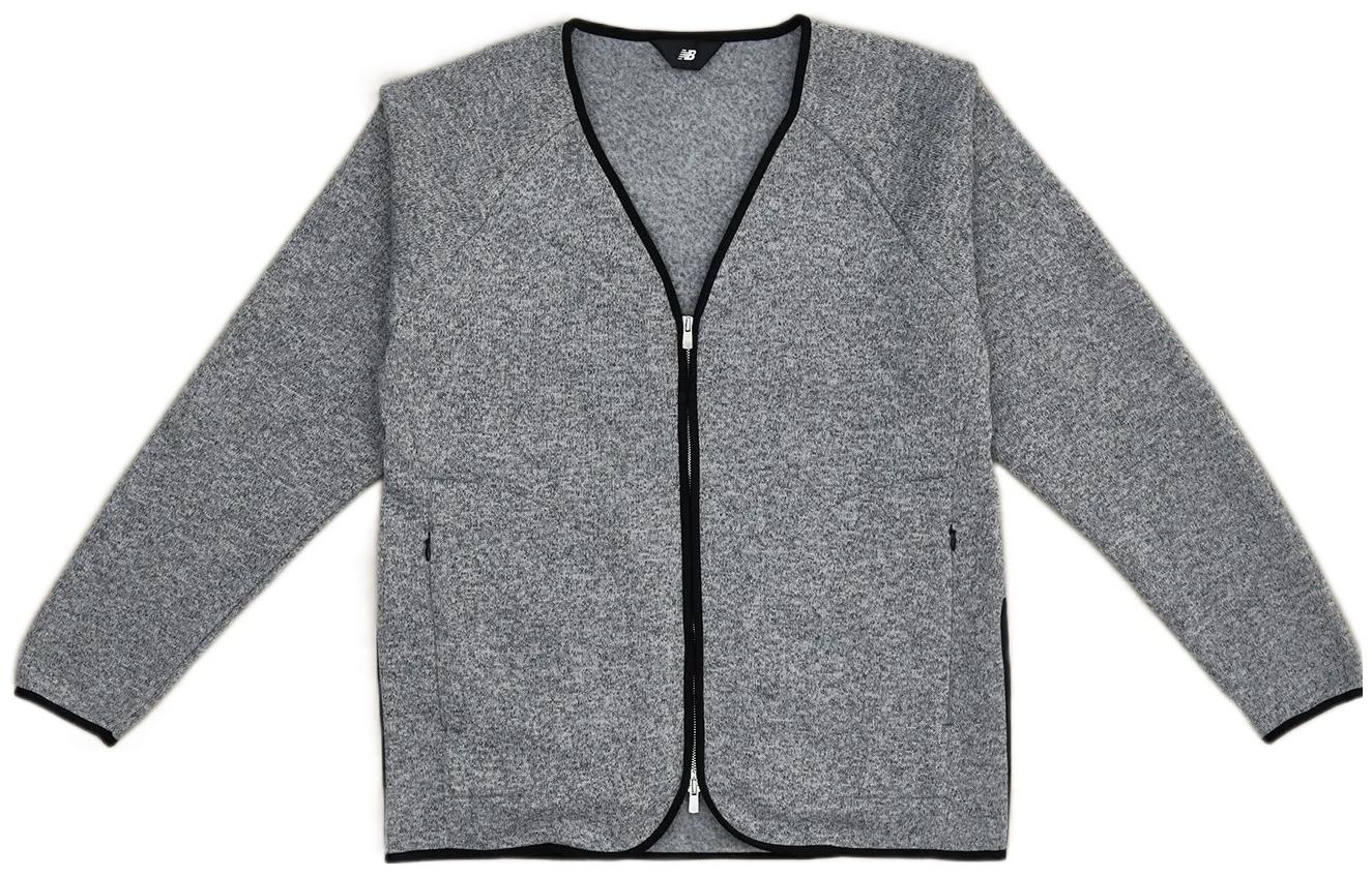 New Balance Jackets Men s Gray V Neck Moderate Straight Fit AMJ25006-DG2 L