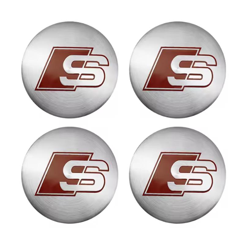 4Pcs 56mm 60mm Car Wheel Center Hub Cap Covers Sticker For R1 A3 A4 A5 A6 C5 B5 B6 B7 A7 A8 Q7 Q5 Q3 RS TT Sline Quattro Badgev1