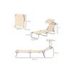 Chaise longue de jardin - MUVOE - Wellness - Beige - Toit solaire réglable - Pliable