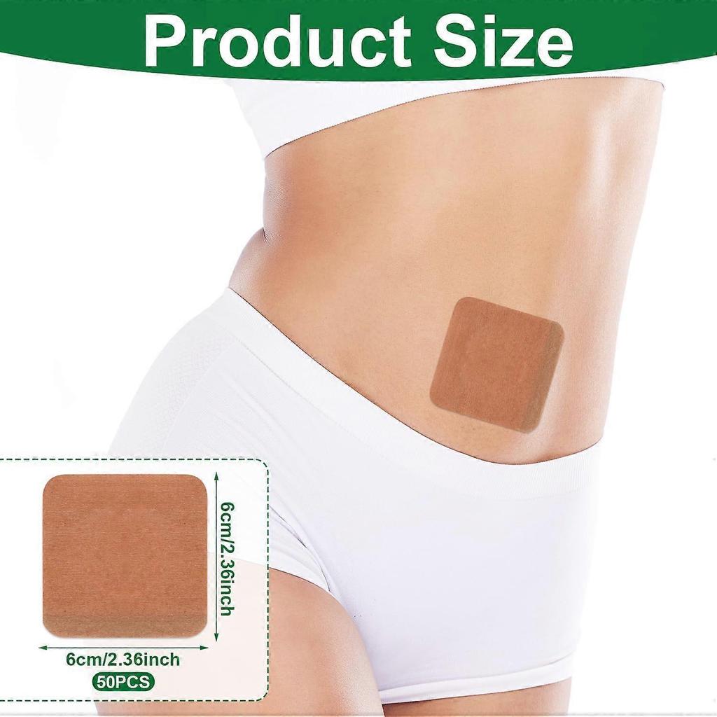 50Pcs Disposable Castor Oil Pack Wrap Belly Button Pads, Highly Absorbent Self-Adhesive Organic Cotton Castor Oil Packs W