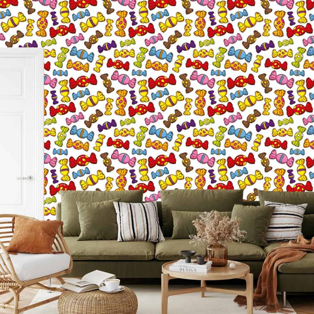 Colorful Candy Wallpaper for Living Room and Bedroom 50x1000