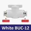 Black and White BUC-4mm/6mm/8mm/10mm/12mm Pneumatic Switch Quick Insertion PU Flow Limiting Ball Air Pipe Joint Manual Valve