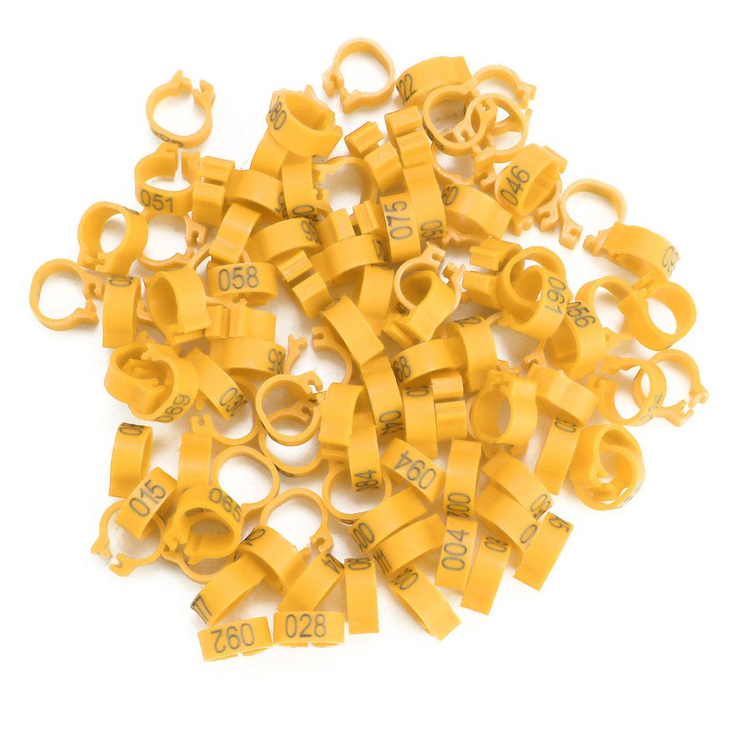 100PCS Bag 8MM 001 100 Numbered Plastic Letter Pigeon Bird Leg Bands Rings