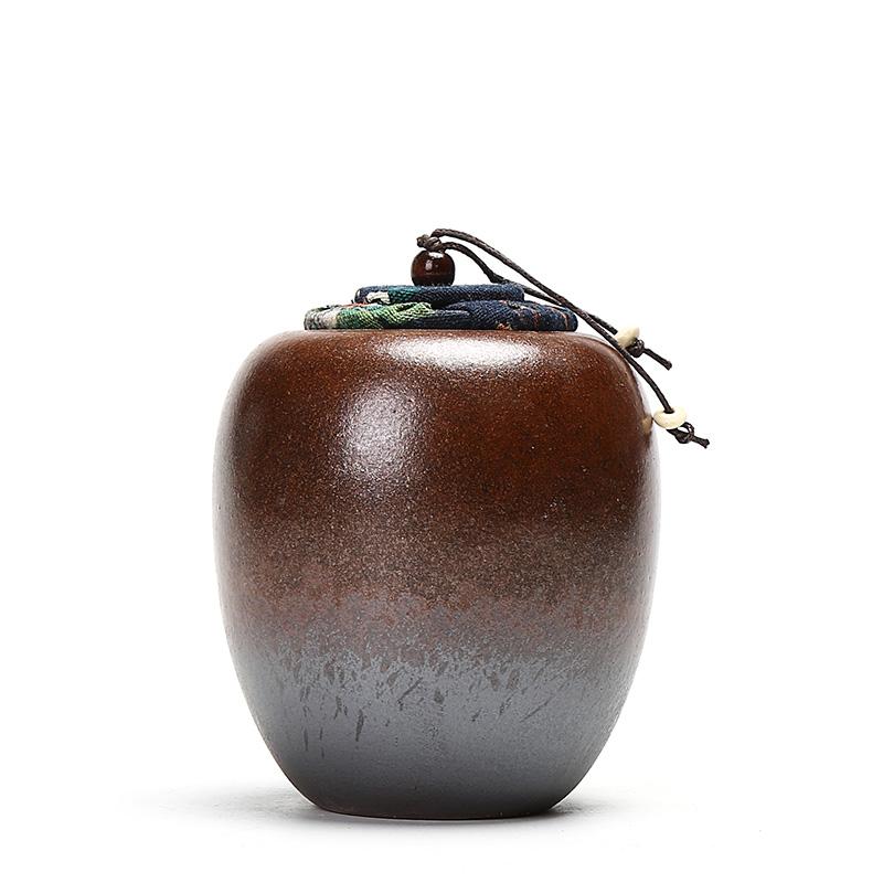 Recipiente de Té de Cerámica Retro Alfarería Nuez Grano Tarro Hermético Contenedor de Especias para el Hogar Tarros a Prueba de Humedad Suministros de Cocina Accesorios