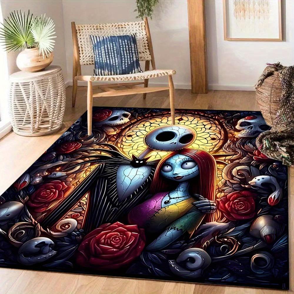 1pz Tappeto L'Incubo Prima di Natale, Tappeto per Zona, Camera da Letto e Sala Giochi Durevole, Resistente alle Macchie e Facile da Pulire, Soggiorno