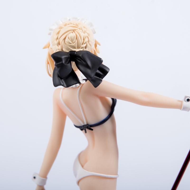 24CM Fate/Grand Order Anime Figure Saber Altria Pendragon Swimwear Maid Ver Pvc Action Figure Collectable Model Toys Figurine