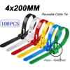 100PCS Nylon Cable Ties Adjustable Self-locking Cord Ties Straps Fastening Loop Reusable Plastic Wire Ties For Home Office NEW