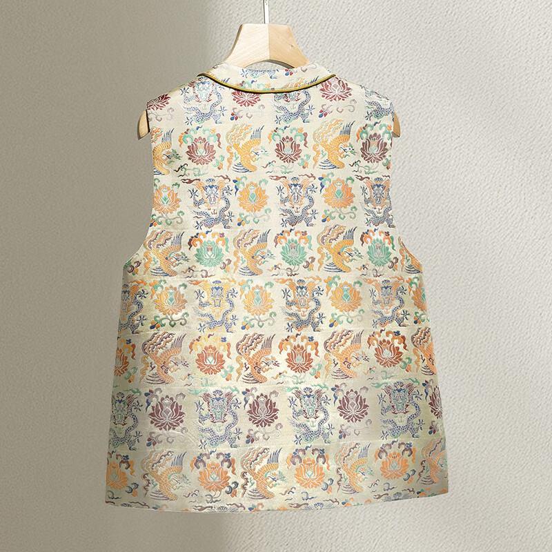 Sibaishe New Chinese Style Jacquard Button Vest