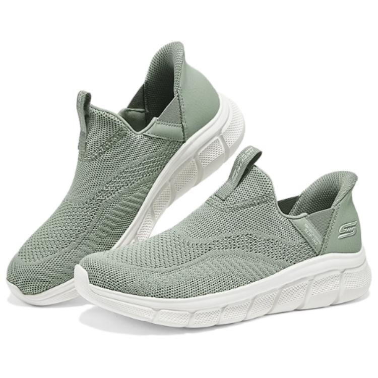 Skechers Bobs B Flex Comfortable Versatile Breathable Lightweight Low-Top Casual Shoes Women sneaker Gray Green 117634-SAGE