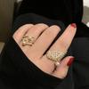 Koreansk Ring Imitasjonsperle Vinger Zirkon Åpne Ringer Utsøkt Geometrisk Fingerring Kvinner Trendy Temperament Allsidige Smykker