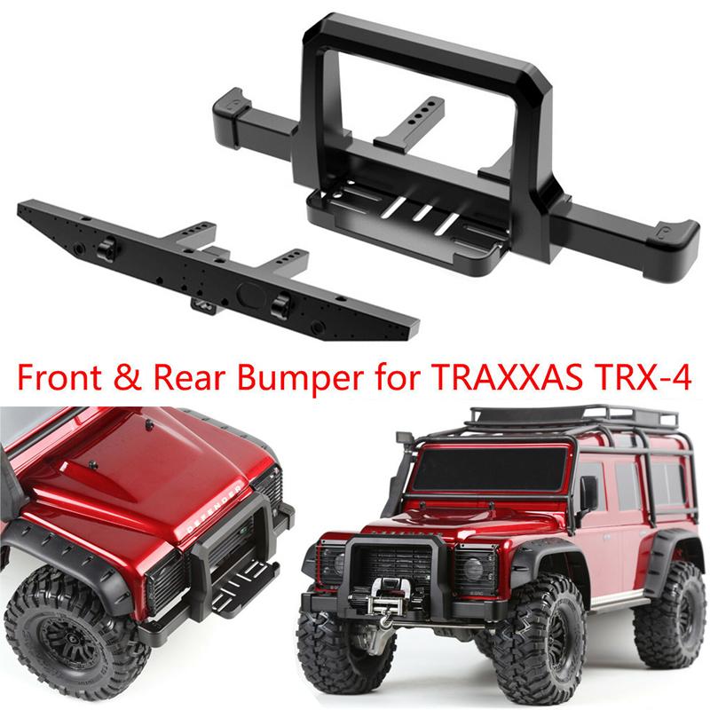 Cnc Aluminum Front  Rear Winch Bumper Set For 110 Rc Crawler Trx4 Traxxas