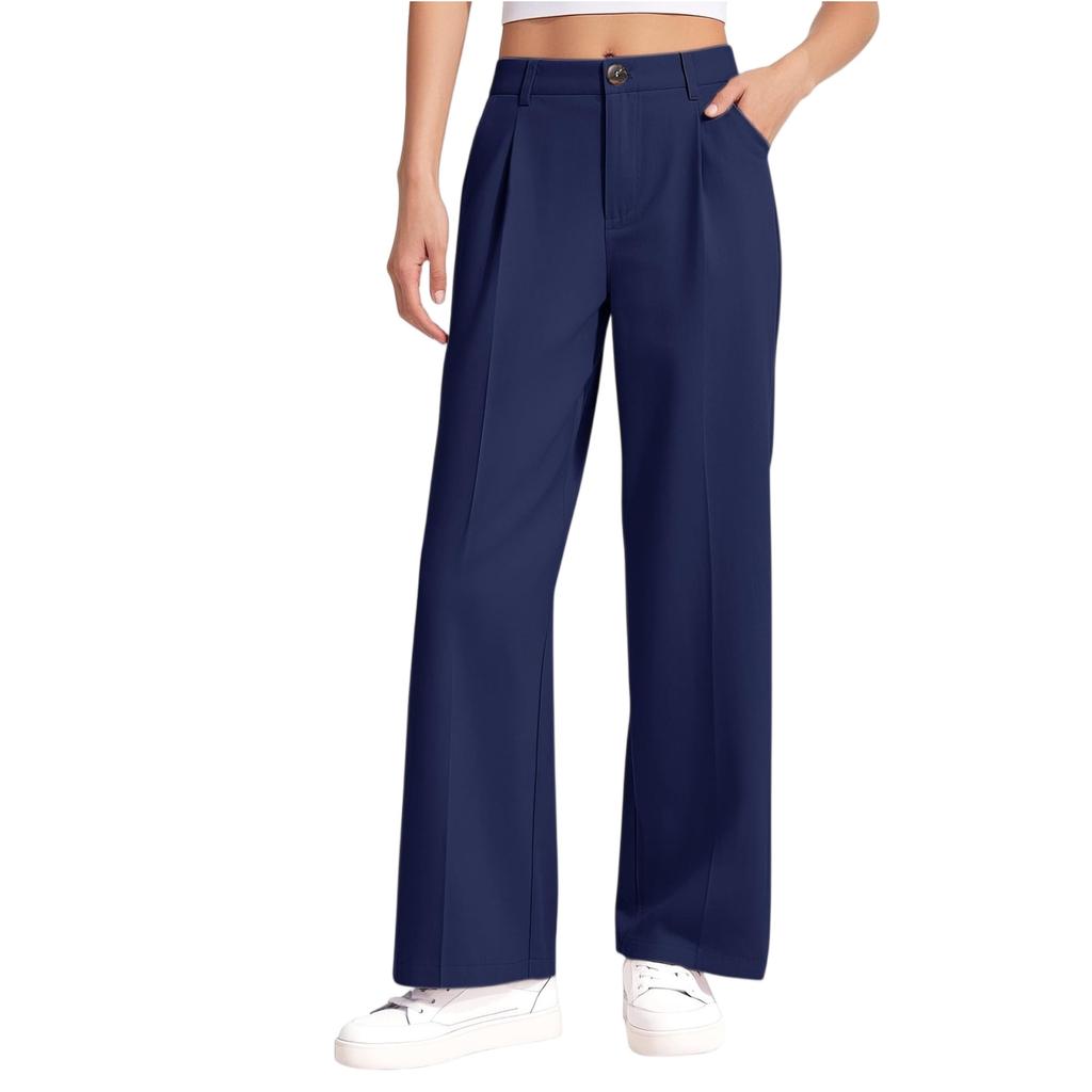 Girls High Waisted Versatile Color Casual Pants