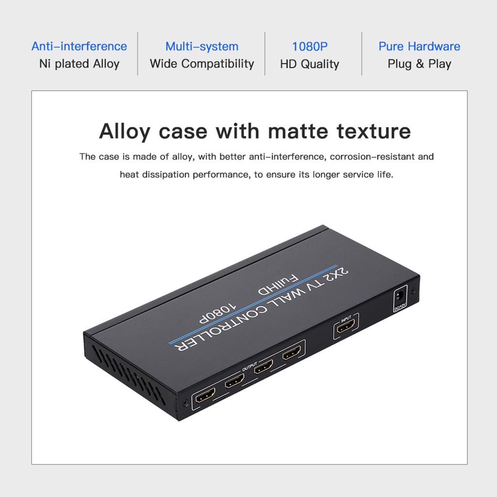 NK- 14 4 Channel TV Video Wall Controller 2x2 1x3 1x2 1x4 4x1 3x1 2x1 HD DVI VGA USB Video Processor 1920*1080P 60Hz Wall TV Splicing Screen EU Plug