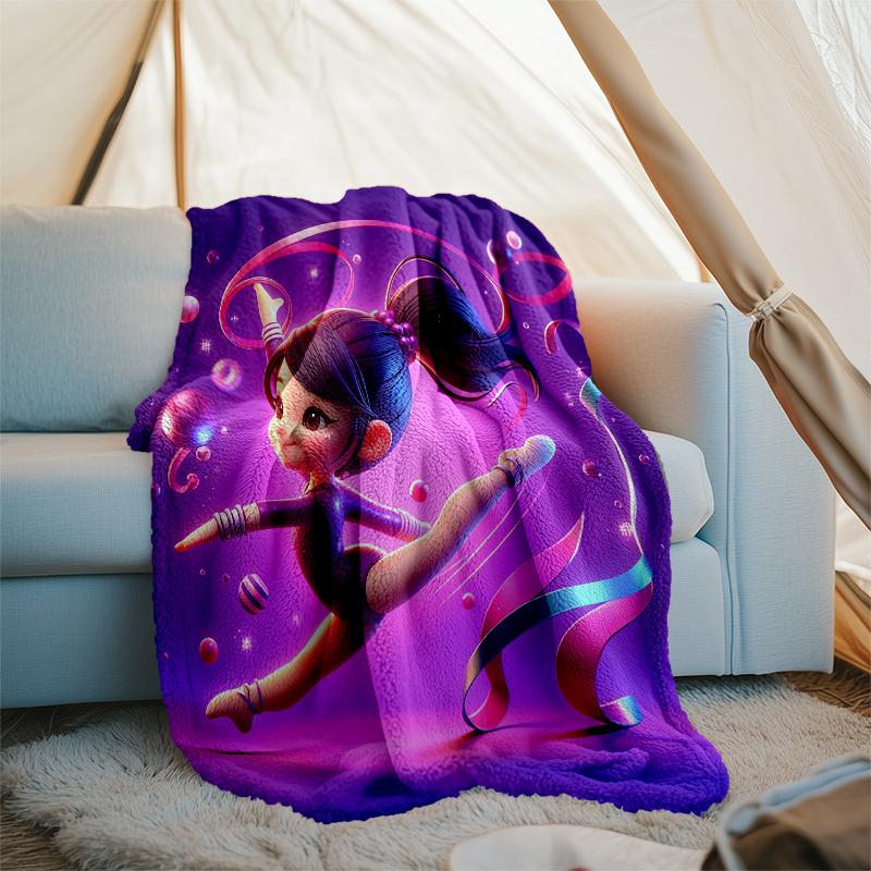 Gymnastics Theme Printed Blanket - Perfect for Couch, Bed, Travel & Outdoor Use | Machine Washable, Cozy & Durable.