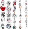 Fashion 925 Silver Christmas Garland Bell Crutch Socks Charm Pendant for Original Bracelet Women Jewelry Gift
