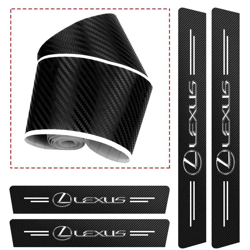 1/4/5Pcs Car Door Sill Scuff Plate Decor Carbon Fiber Stickers For Lexus Fsport UX RX350 RX450h LX600 NX300h GX460 IS300h IS250 OH1