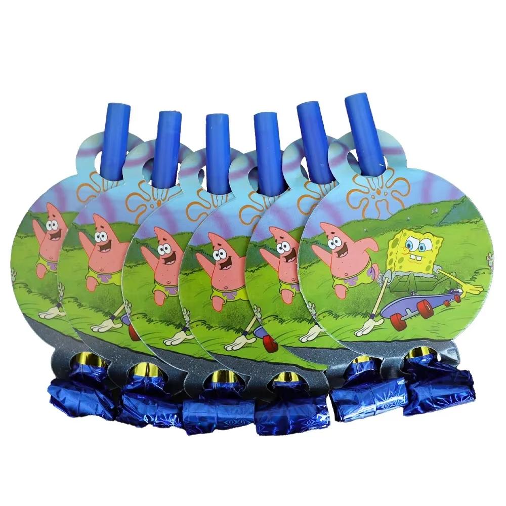 Cartoon Sponge-Bobs Party Favors Bracelet Keychain Stickers Goody Bags Fillers Carnival Prizes Kids Party Gift Birthday Supplies 5