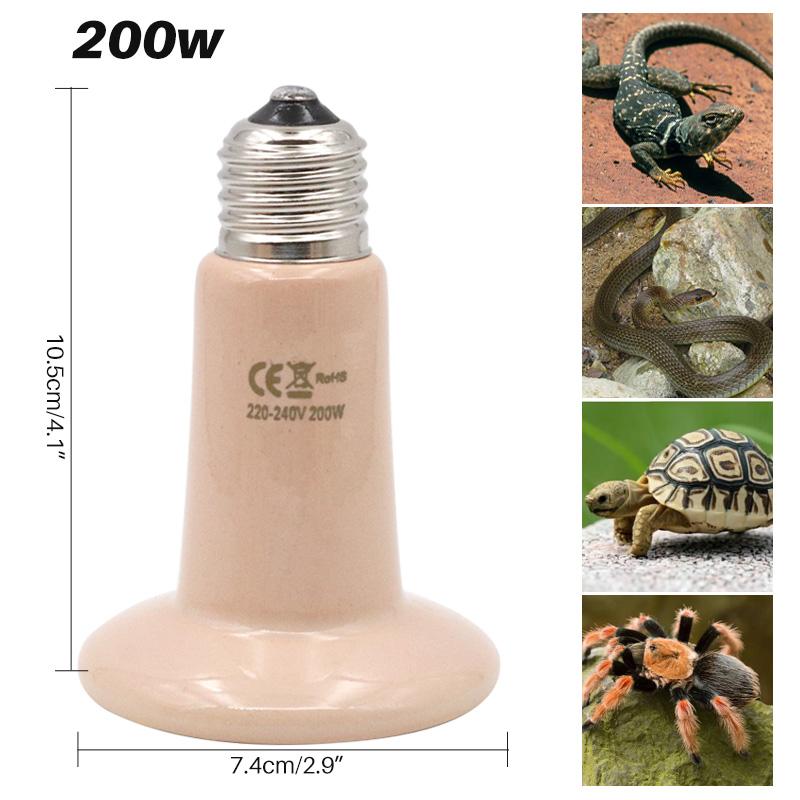 Reptile Heating Lamp Protective Cover Thermal Radiation Ceramic Lamp 25w/50w/75w/100w/150w/200w Animal Feeding Box Brooding Lamp