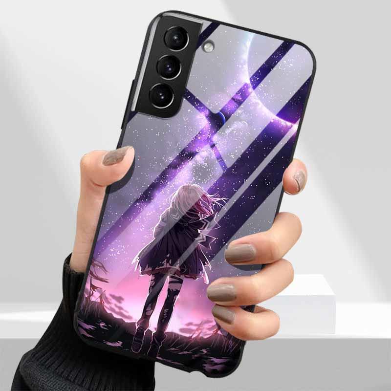 Tempered Glass Phone Cases for Samsung Galaxy S21 FE S20 S22 Plus Ultra 5G S 21 22 23 24 S23 S24 S24FE Cover Hard PC Back Shell