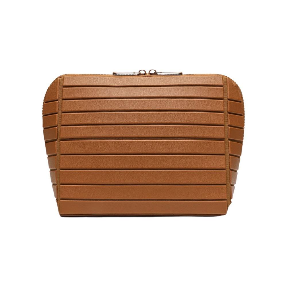 Grande Capacité Trousse de Maquillage de Voyage 27 Poches Sac à Cosmétiques Portable Diviseurs Réglables Pratiques Pochette de Rangement pour Femmes marron