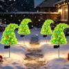 Easy Install Solar Garden Stakes Christmas Tree Stake Lights, Outdoor IP65 Waterproof Crooked Lamp with Colorful Light for Scene Decor Pathway