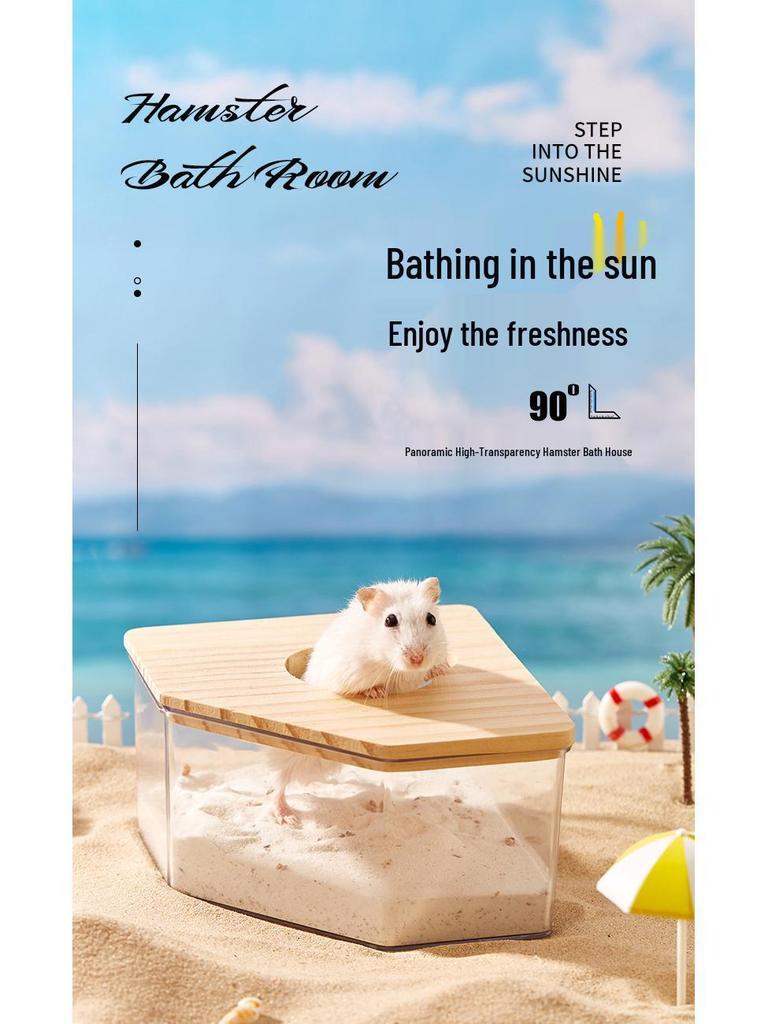 Large Acrylic Hamster Bathroom: Transparent Dual-Use Sand Basin for Bathing and Toilet