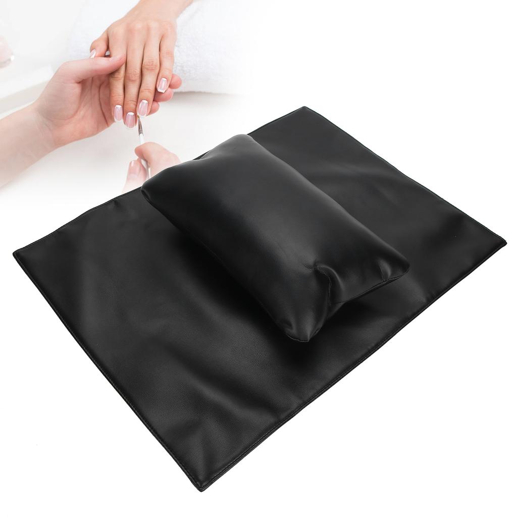 Nail Art Hand Pillow Waterproof Manicure Hand Holder Removable Nail Rest Cushion MatBlack