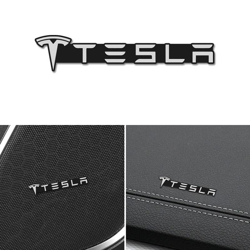For Aluminum Car Audio Emblem Sticker Speaker Decoration For Tesla SpaceX Model 3 Highland 2023 S X Y P75D P85D P90D P100D