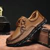 2025 Genuine Leather Mens Shoes Business Shoes Outdoor Mens Comfort Loafers Handmade Classic Non-slip Driving Walking Shoes