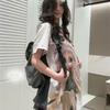 American Cartoon Doll Printed Slanted Shoulder T-shirt Women's Summer New Short-sleeved Loose and Thin Cotton Top Trendy Brand