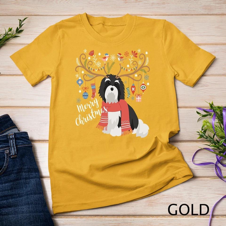 Havanese Christmas Reindeer Dog Unisex T-shirt 3 XL