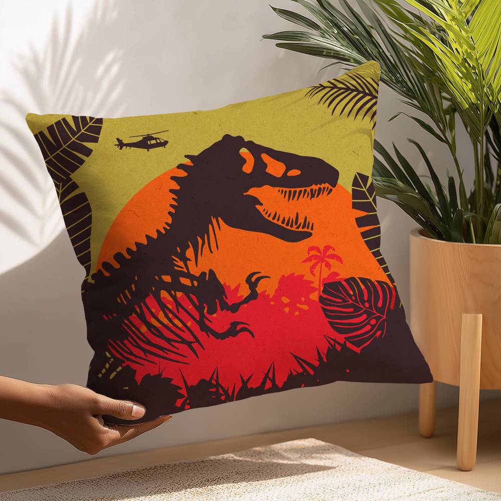 Moive J-Jurassic World Pillow Case Plush Fabric Soft  Pillowcase Double Sided Print Cushion Cover Household Gifts