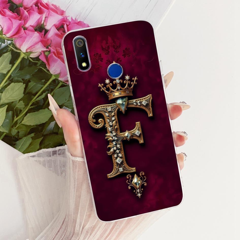 For Realme 3 Pro Case RMX1851 Luxury Letters Crown Clear Soft TPU Back Cover For Realme 3 3i RMX1821 RMX1825 Realme3 Phone Cases