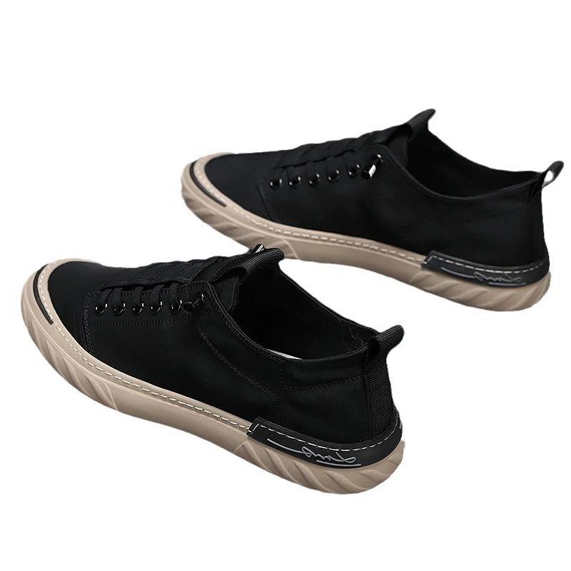 Autumn Spring Breathable Flats Board Shoes Canvas Trendy Sneakers Men'S Shoes Ice Silk Leisure Lazy Cloth Shoes