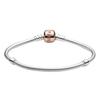 Pandora Rose Series Basic Snake Chain 925 Silver Bracelet Women bracelets 580702