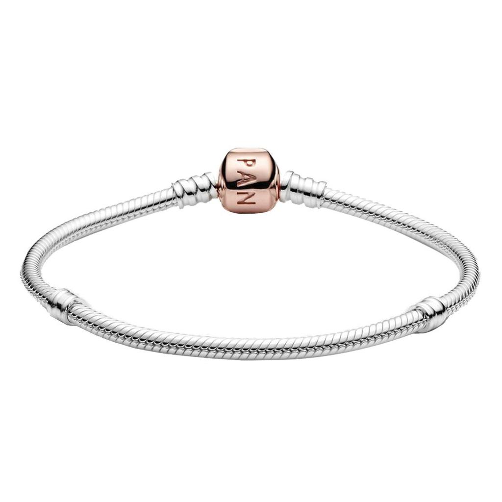 Pandora Rose Series Basic Snake Chain 925 Silver Bracelet Women bracelets 580702