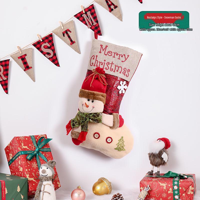 High-End 3D Cartoon Christmas Stockings - Decorative Holiday Ornaments