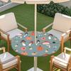 Outdoor Round Table Cover With Geometric Waterproof Elastic Hem Patio Garden Deck